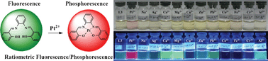 Graphical abstract: Simple, selective, and sensitive colorimetric and ratiometric fluorescence/phosphorescence probes for platinum(ii) based on Salen-type Schiff bases