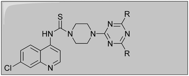 Graphical abstract: Discovery of potent, novel antibacterial hybrid conjugates from 4-aminoquinoline and 1,3,5-triazine: design, synthesis and antibacterial evaluation