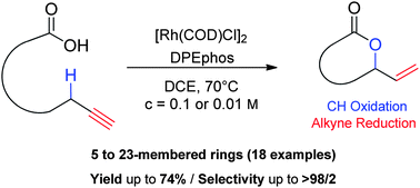 Graphical abstract: Atom economic macrolactonization and lactonization viaredox-neutral rhodium-catalyzed coupling of terminal alkynes with carboxylic acids