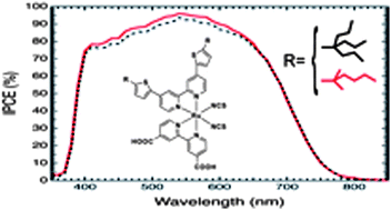 Graphical abstract: Effect of bulky groups in ruthenium heteroleptic sensitizers on dye sensitized solar cell performance