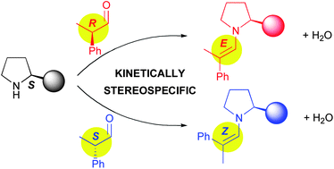 Graphical abstract: Kinetic correlation between aldehyde/enamine stereoisomers in reactions between aldehydes with α-stereocenters and chiral pyrrolidine-based catalysts