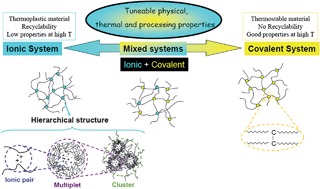 Graphical abstract: Effect of covalent cross-links on the network structure of thermo-reversible ionic elastomers