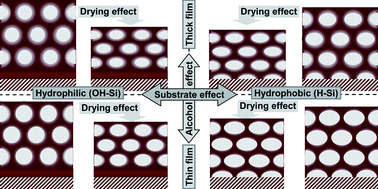 Graphical abstract: Substrate and drying effect in shape and ordering of micelles inside CTAB–silica mesostructured films