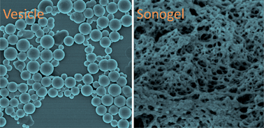 Graphical abstract: Morphological transformation between three-dimensional gel network and spherical vesicles via sonication,