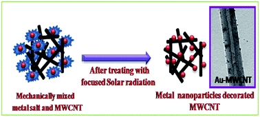 Graphical abstract: Green approach for the large-scale synthesis of metal/metal oxide nanoparticle decorated multiwalled carbon nanotubes