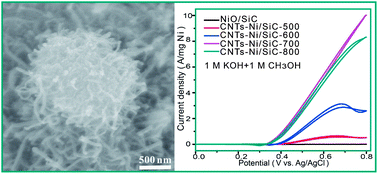 Graphical abstract: CNT–Ni/SiC hierarchical nanostructures: preparation and their application in electrocatalytic oxidation of methanol