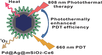 Graphical abstract: Photothermally enhanced photodynamic therapy based on mesoporous Pd@Ag@mSiO2 nanocarriers
