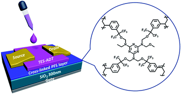 Graphical abstract: Highly stable fluorine-rich polymer treated dielectric surface for the preparation of solution-processed organic field-effect transistors