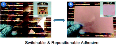 Graphical abstract: Repositionable pressure-sensitive adhesive possessing thermal-stimuli switchable transparency