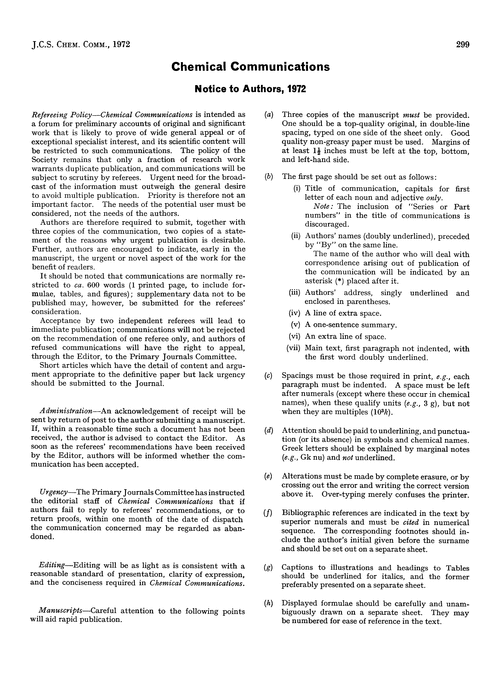 Notice to authors, 1972
