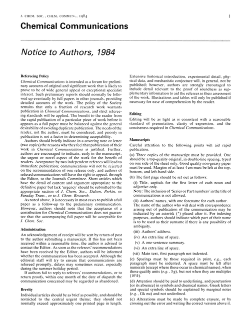 Notice to authors, 1984