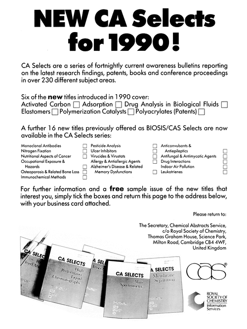 Back Cover Journal Of The Chemical Society Chemical