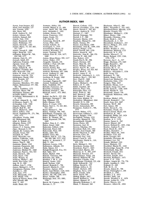 Author index, 1991