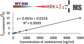 Graphical abstract: Rapid detection and quantitation of ketamine and norketamine in urine and oral fluid by wooden-tip electrospray ionization mass spectrometry