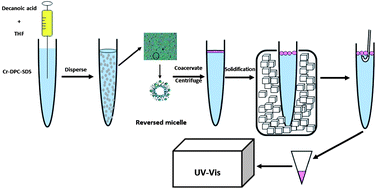 Graphical abstract: Supramolecular dispersive liquid–liquid microextraction based solidification of floating organic drops for speciation and spectrophotometric determination of chromium in real samples