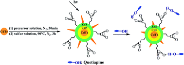 Graphical abstract: Double shell CdTe/CdS/ZnS quantum dots as a fluorescence probe for quetiapine determination in fumarate quetiapine tablets