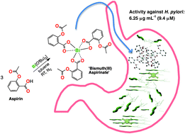 Graphical abstract: Making Bispirin: synthesis, structure and activity against Helicobacter pylori of bismuth(iii) acetylsalicylate