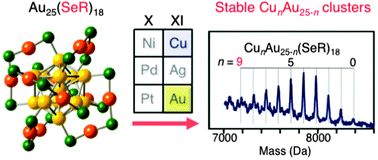 Graphical abstract: Synthesis of stable CunAu25−n nanoclusters (n = 1–9) using selenolate ligands