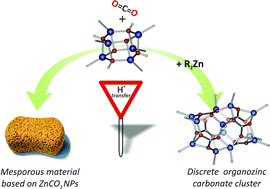 Graphical abstract: Activation of CO2 by tBuZnOH species: efficient routes to novel nanomaterials based on zinc carbonates