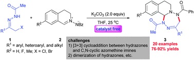 Graphical abstract: [4+3] Cycloaddition of in situ generated azoalkenes with C,N-cyclic azomethine imines: efficient synthesis of tetrazepine derivatives