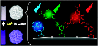 Graphical abstract: White-light emitting boronate microparticles for potential use as reusable bright chemosensors in water