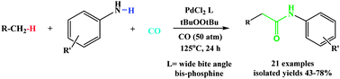 Graphical abstract: Amide bond formation via C(sp3)–H bond functionalization and CO insertion