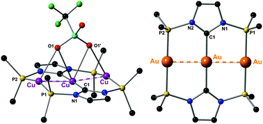 Graphical abstract: A novel, rigid diphosphine with an active NHC spacer; di- and trinuclear complexes of d10 coinage metals