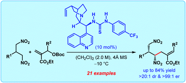 Graphical abstract: Enantioselective desymmetrization of prochiral 1,3-dinitropropanes via organocatalytic allylic alkylation