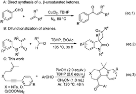 Graphical abstract: Metal-free cascade radical cyclization of 1,6-enynes with aldehydes