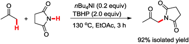 Graphical abstract: nBu4NI-Catalyzed oxidative imidation of ketones with imides: synthesis of α-amino ketones