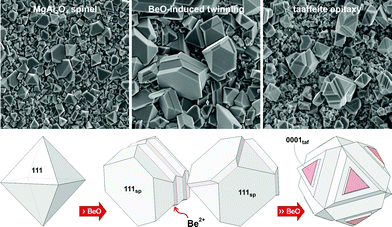 Graphical abstract: Twinning and epitaxial growth of taaffeite-type modulated structures in BeO-doped MgAl2O4