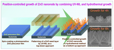Graphical abstract: Position-controlled hydrothermal growth of ZnO nanorods on arbitrary substrates with a patterned seed layer via ultraviolet-assisted nanoimprint lithography