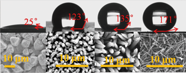 Graphical abstract: Controllable wettability by tailoring one-dimensional tellurium micro–nanostructures