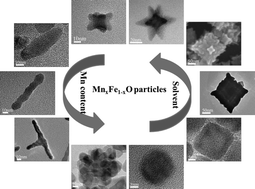 Graphical abstract: Controlled synthesis of MnxFe1−xO concave nanocubes and highly branched cubic mesocrystals