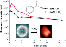 Graphical abstract: Fabrication of self-assembled peptidomimetic microspheres and hydrogen peroxide responsive release of nicotinamide