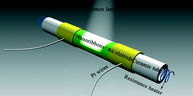 Graphical abstract: Visible light enhanced gas sensing of CdSe nanoribbons of ethanol