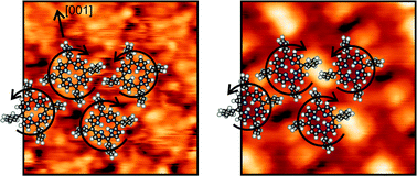 Graphical abstract: Alternating chirality in the monolayer H2TPP on Cu(110)–(2 × 1)O