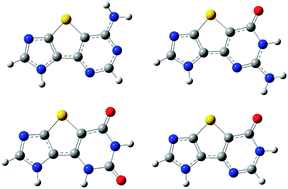 Graphical abstract: Structural, electronic, and photophysical properties of thieno-expanded tricyclic purine analogs: a theoretical study