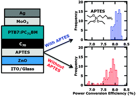 Graphical abstract: Improved uniformity in high-performance organic photovoltaics enabled by (3-aminopropyl)triethoxysilane cathode functionalization