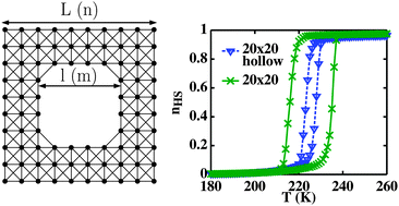 Graphical abstract: Non-extensivity of thermodynamics at the nanoscale in molecular spin crossover materials: a balance between surface and volume