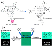 Graphical abstract: Using plant tannin as natural amphiphilic stabilizer to construct an aqueous–organic biphasic system for highly active and selective hydrogenation of quinoline