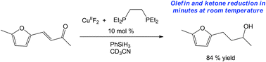 Graphical abstract: One-pot reduction of olefin and ketone moieties by a copper–phosphine catalyst enabled by polar aprotic solvents