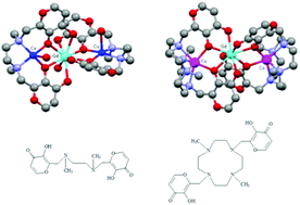 Graphical abstract: Di-maltol-polyamine ligands to form heterotrinuclear metal complexes: solid state, aqueous solution and magnetic characterization