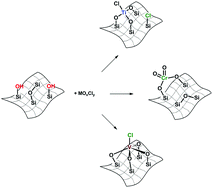 Graphical abstract: Thermal restructuring of silica-grafted –CrO2Cl and –VOCl2 species