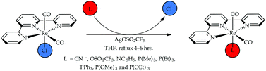 Graphical abstract: Synthesis, spectroscopic, electrochemical and computational studies of rhenium(i) dicarbonyl complexes based on meridionally-coordinated 2,2′:6′,2′′-terpyridine