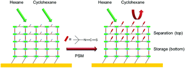 Graphical abstract: Programmed functionalization of SURMOFs via liquid phase heteroepitaxial growth and post-synthetic modification