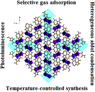 Graphical abstract: A magnesium-based multifunctional metal–organic framework: synthesis, thermally induced structural variation, selective gas adsorption, photoluminescence and heterogeneous catalytic study