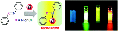 Graphical abstract: Fluorescent azobenzenes and aromatic aldimines featuring an N–B interaction