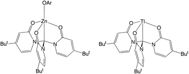 Graphical abstract: Synthesis and structural characterization of tris(2-pyridonyl)methyl complexes of zinc and thallium: a new class of metallacarbatranes and a monovalent thallium alkyl compound