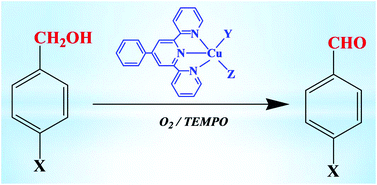 Graphical abstract: Synthesis and characterization of copper(ii) 4′-phenyl-terpyridine compounds and catalytic application for aerobic oxidation of benzylic alcohols
